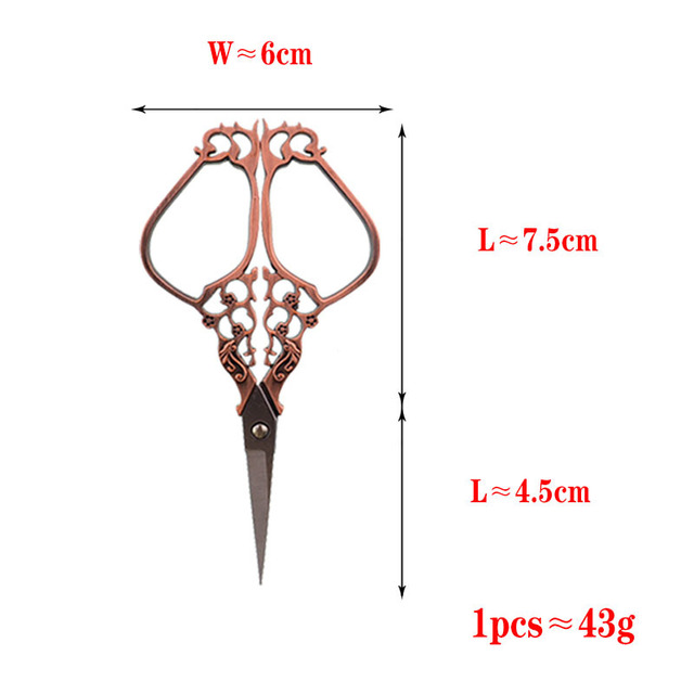 Nożyczki krawieckie europejskiego stylu z brązowymi podnośnikami - idealne narzędzie vintage do rękodzieła i majsterkowania - Wianko - 3