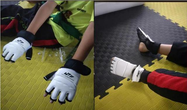 Rękawice ochronne Taekwondo dla dorosłych i dzieci WTF: ochraniacz na stopę kostki, wsparcie walki, ochrona stóp Kickboxing boot i palm protect - Wianko - 2