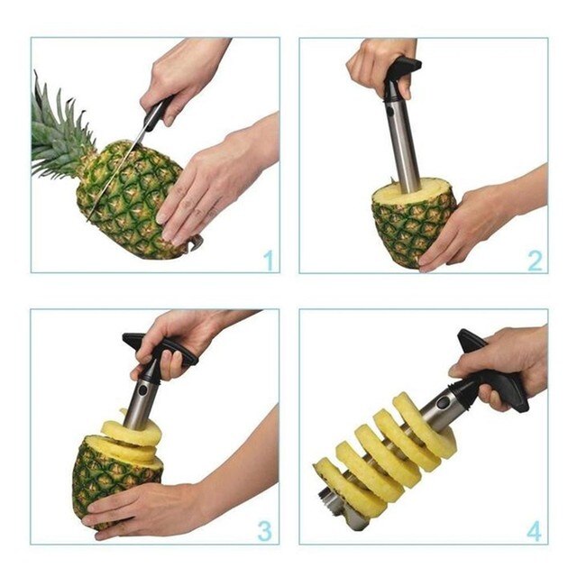 Drylownica do ananasów ze stali nierdzewnej - łatwe narzędzie do cięcia owoców, idealne do restauracji zachodnich kuchni - Wianko - 7