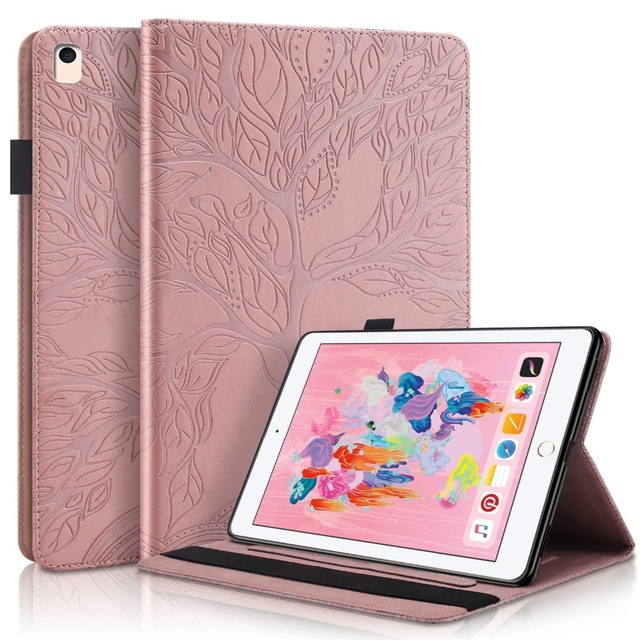 Etui do iPada Air 9.7 Caqa tłoczone PU skórzane - iPad 2017 2018 5th 6 generacja - z długopisem - Wianko - 17