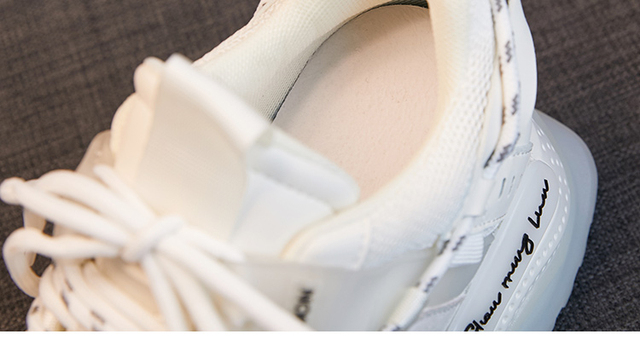 Nowe damskie trampki ze skóry naturalnej na platformie - letnie obuwie ze siatkowym wzorem+ sznurowane buty dla małych rozmiarów (32-34) - Wianko - 19