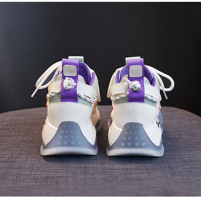Nowe damskie trampki ze skóry naturalnej na platformie - letnie obuwie ze siatkowym wzorem+ sznurowane buty dla małych rozmiarów (32-34) - Wianko - 13