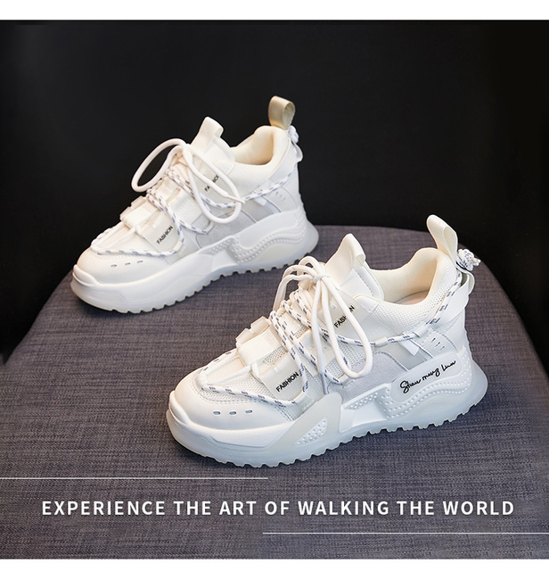 Nowe damskie trampki ze skóry naturalnej na platformie - letnie obuwie ze siatkowym wzorem+ sznurowane buty dla małych rozmiarów (32-34) - Wianko - 10