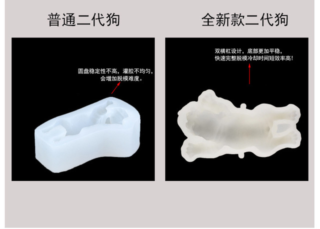 Forma do ciast z silikonu - 3D Sha Pigou Mu Si, druga generacja: brudny pies, czekoladowe kreatywne pieczenie, mały mleczny pies - Wianko - 2