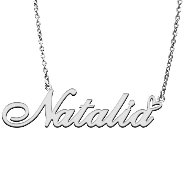 Naszyjnik Love Heart Natalia - stal nierdzewna, złoto i srebro - tabliczka znamionowa wisiorek dla kobiet, delikatny prezent - Wianko - 2