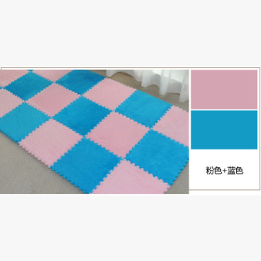 Piankowe Puzzle z pluszowym dywanem Shaggy o wymiarze 30*30*1cm - zestaw 9 sztuk w różnych kolorach - Wianko - 3
