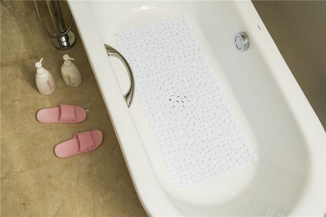 Duża mata antypoślizgowa do łazienki - wanna prysznic z kamykami, PCV, przyssawki, 70x36cm - Wianko - 8