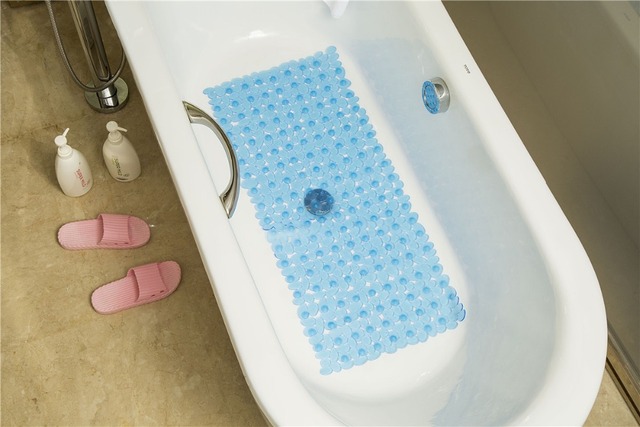 Duża mata antypoślizgowa do łazienki - wanna prysznic z kamykami, PCV, przyssawki, 70x36cm - Wianko - 10