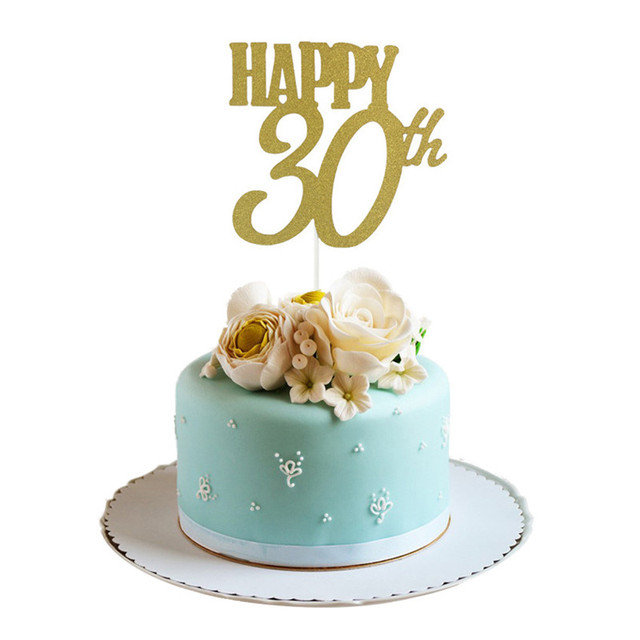 Topper tortu urodzinowego 30/40/50/60 - papier dekoracyjny, złota szczęśliwa sztuka - Wianko - 5