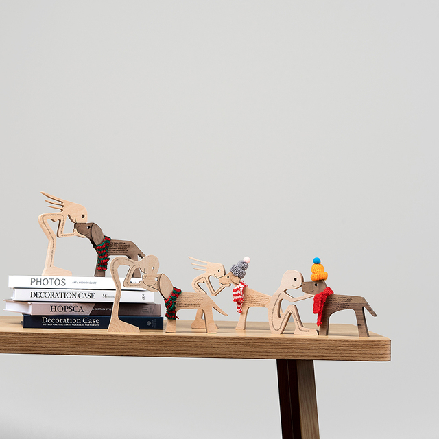 Drewniana figurka miniaturowa zwierzęcia - dekoracja do domu i biurka - Wianko - 13