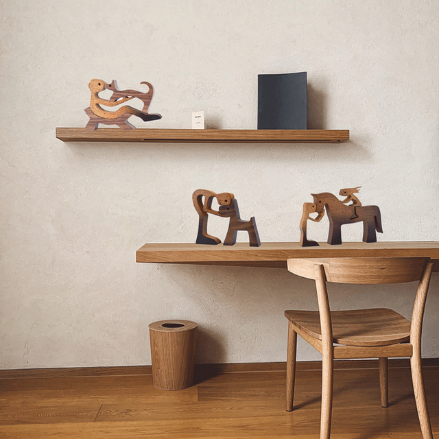 Drewniana figurka miniaturowa zwierzęcia - dekoracja do domu i biurka - Wianko - 2