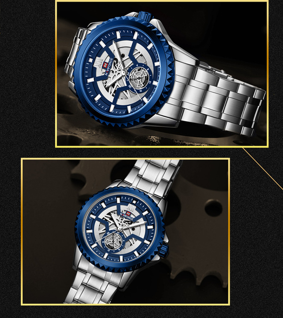 NAVIFORCE Zegarek męski z wybieraniem ze stali nierdzewnej, wodoodporny, kwarcowy z datą - luksusowy design - Wianko - 16