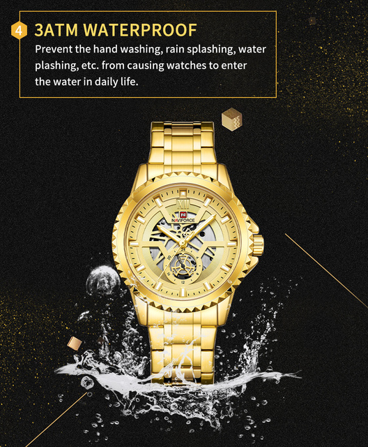 NAVIFORCE Zegarek męski z wybieraniem ze stali nierdzewnej, wodoodporny, kwarcowy z datą - luksusowy design - Wianko - 6