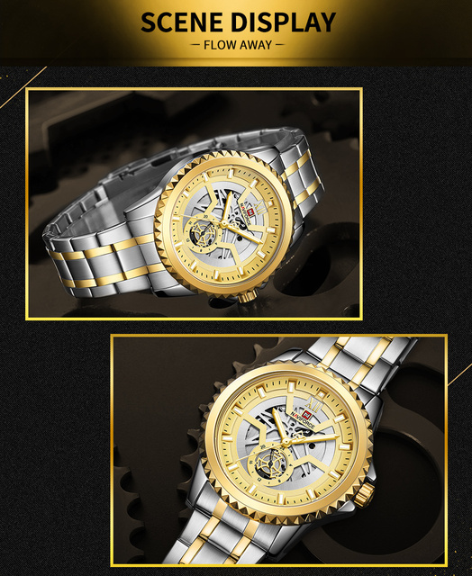 NAVIFORCE Zegarek męski z wybieraniem ze stali nierdzewnej, wodoodporny, kwarcowy z datą - luksusowy design - Wianko - 11
