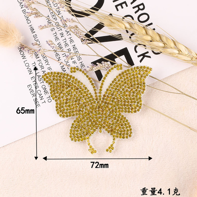 10 brokatowych aplikacji rhinestone z motywem motyla do naklejania na odzież, torby i inne rzeczy - Wianko - 7