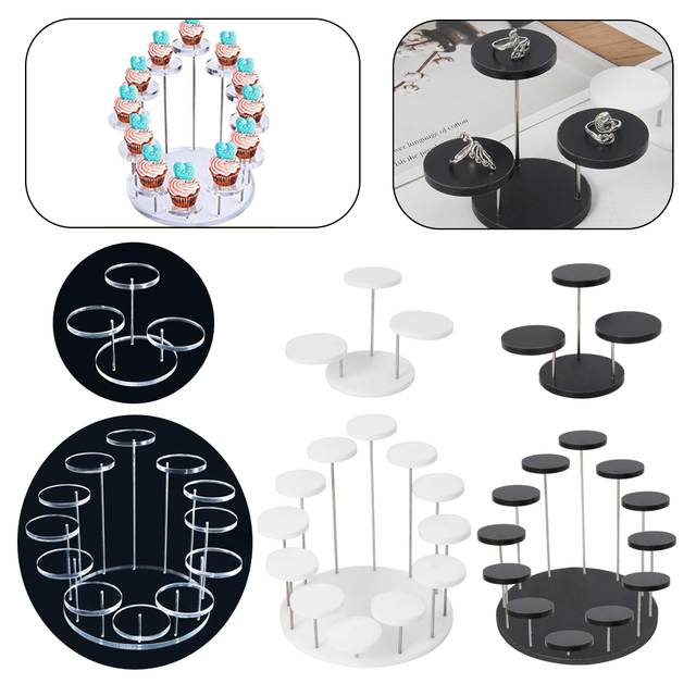 Akrylowy stojak na babeczki i biżuterię - dekoracja stołu na imprezę, baby shower i wesela - Wianko - 4