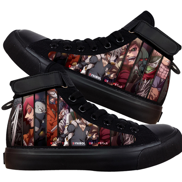 Damskie buty My Hero Academia z gumową podeszwą - wysokie, czarne, 2021 moda na co dzień, oddychające, sportowe, rekreacyjne trampki Vulcanize - Wianko - 12