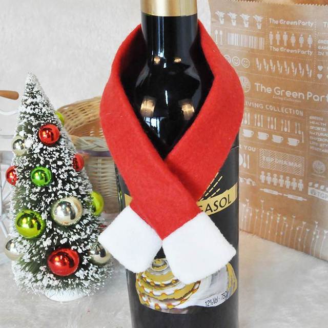 Pokrowiec na butelkę wina z bożonarodzeniowym motywem - zestaw mikołaj, elk i bałwanek (2 sztuki) - Wianko - 6