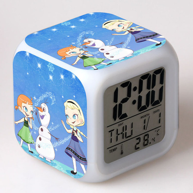 Disney mrożone budzik Anime charakter filmowy Aisha Anna kolorowe przebarwienia kwadratowy zegar akumulator urodziny prezenty -> Kolorowy zegar kwadratowy Disney z postacią Aisha i Anną z filmu Frozen - idealny prezent urodzinowy - Wianko - 6