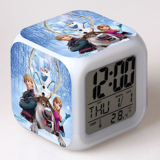 Disney mrożone budzik Anime charakter filmowy Aisha Anna kolorowe przebarwienia kwadratowy zegar akumulator urodziny prezenty -> Kolorowy zegar kwadratowy Disney z postacią Aisha i Anną z filmu Frozen - idealny prezent urodzinowy - Wianko - 4
