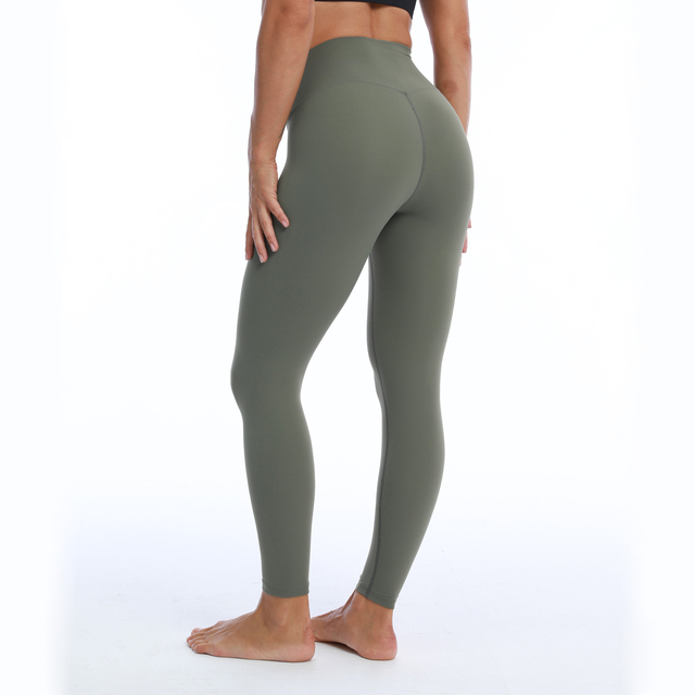 Kobiece legginsy treningowe do jogi RHYTHM, pełna długość, bez przedniego szwu, 28 cali długości w kolorze maślanym - Wianko - 7