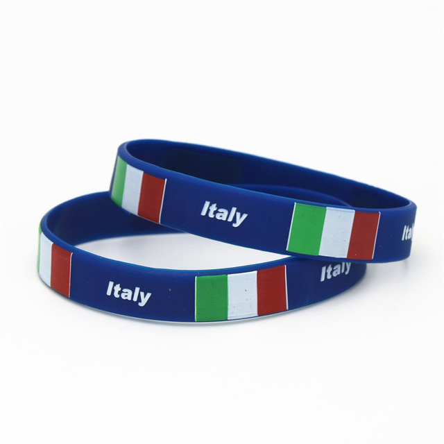 Silikonowe opaski narodowe z włoską flagą - niebieski, piłka nożna, sport, gumowe bransoletki i biżuteria - prezenty (SH221) - Wianko - 4