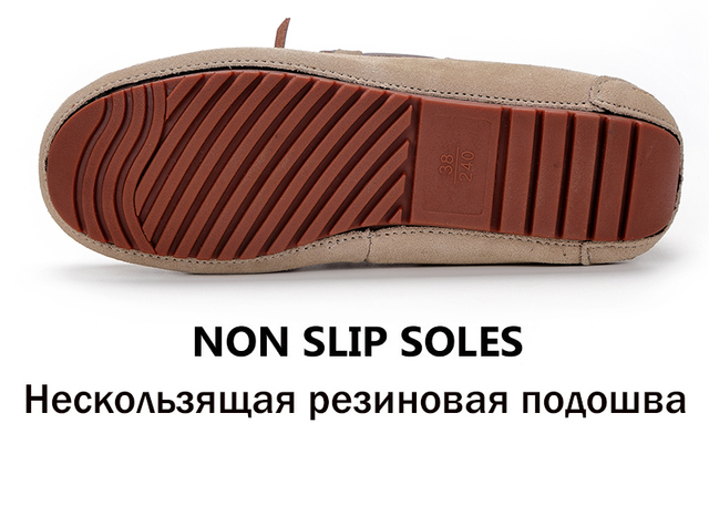 Nowe mokasyny z grubej, pluszowej, 100% prawdziwej skóry płaskie buty na co dzień dla kobiet - rozmiar plus - Wianko - 5