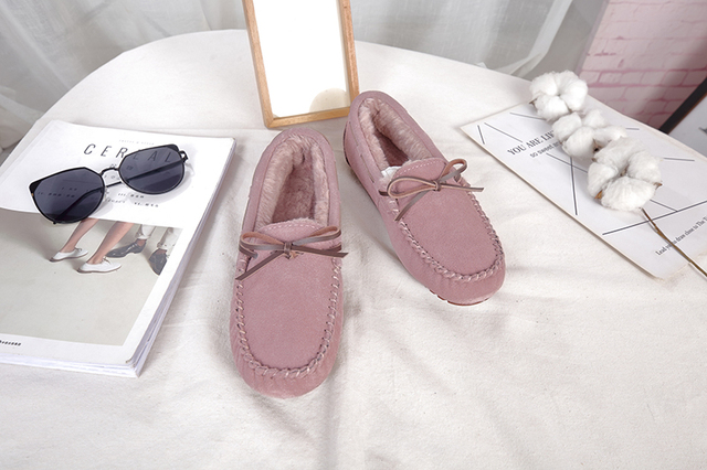 Nowe mokasyny z grubej, pluszowej, 100% prawdziwej skóry płaskie buty na co dzień dla kobiet - rozmiar plus - Wianko - 28