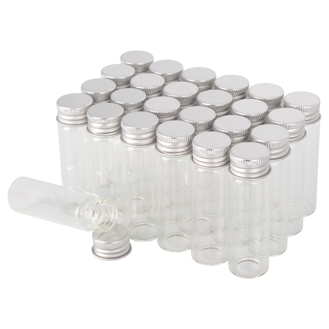 Zestaw 24 szklanych butelek eliksirów o pojemnościach: 5ml, 7ml, 10ml, 14ml, 18ml, 20ml, 25ml z aluminiowymi korkami - puste pojemniki na perfumy i słodycze do rękodzieła DIY - Wianko - 6