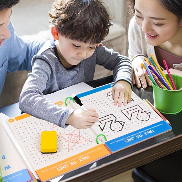 Zestaw edukacyjnych zabawek Montessori Kids do rysowania: Tablet graficzny DIY - kształty, kolorowe matematyka, umiejętność pisania i kolorowanie - Wianko - 1