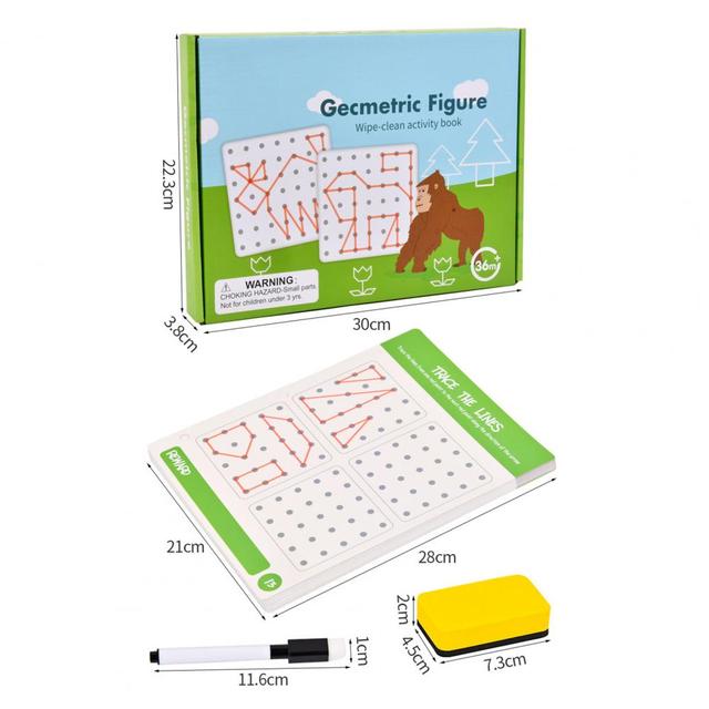 Zestaw edukacyjnych zabawek Montessori Kids do rysowania: Tablet graficzny DIY - kształty, kolorowe matematyka, umiejętność pisania i kolorowanie - Wianko - 6