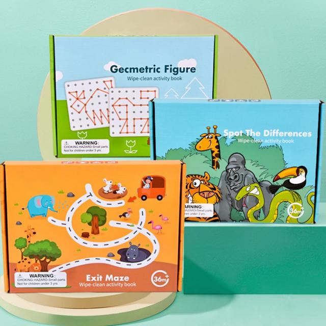 Zestaw edukacyjnych zabawek Montessori Kids do rysowania: Tablet graficzny DIY - kształty, kolorowe matematyka, umiejętność pisania i kolorowanie - Wianko - 2