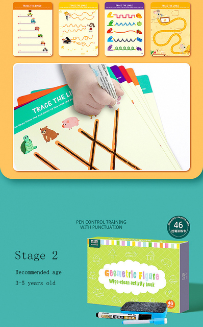 Zestaw edukacyjnych zabawek Montessori Kids do rysowania: Tablet graficzny DIY - kształty, kolorowe matematyka, umiejętność pisania i kolorowanie - Wianko - 17