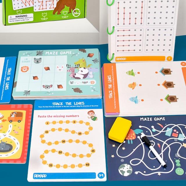 Zestaw edukacyjnych zabawek Montessori Kids do rysowania: Tablet graficzny DIY - kształty, kolorowe matematyka, umiejętność pisania i kolorowanie - Wianko - 9