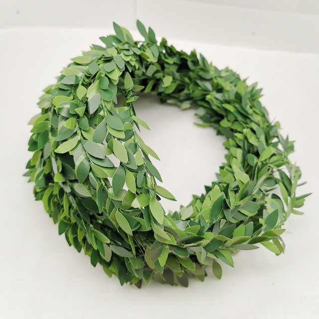 Zielony rattan symulacja liści winorośli 7.5 m – materiał DIY na wianek, wiszące dekoracje ślubne - Wianko - 4