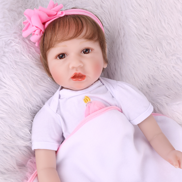 Realistyczna Reborn laleczka bobas 0-3 miesiące, szmaciana lalka, dziewczynka z ściereczką - Wianko - 1
