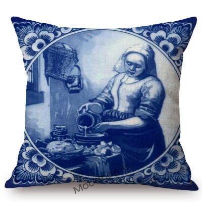 Poszewka na poduszkę - Delft niebieski holenderski wzór pamiątka artystyczna - Wianko - 9