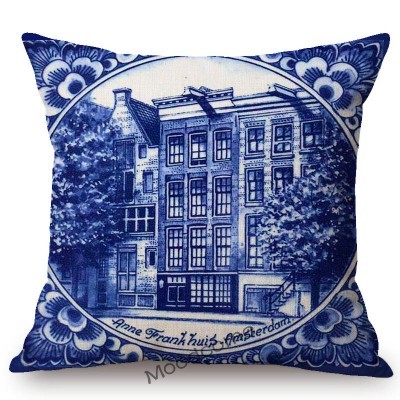 Poszewka na poduszkę - Delft niebieski holenderski wzór pamiątka artystyczna - Wianko - 17