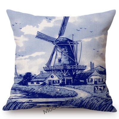 Poszewka na poduszkę - Delft niebieski holenderski wzór pamiątka artystyczna - Wianko - 19
