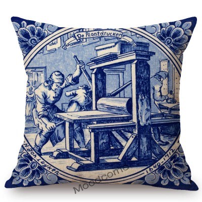Poszewka na poduszkę - Delft niebieski holenderski wzór pamiątka artystyczna - Wianko - 16