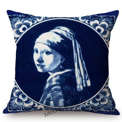 Poszewka na poduszkę - Delft niebieski holenderski wzór pamiątka artystyczna - Wianko - 10