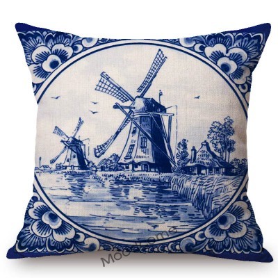Poszewka na poduszkę - Delft niebieski holenderski wzór pamiątka artystyczna - Wianko - 15