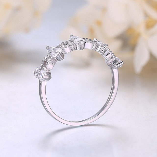 Obrączka kobieta AIYANISHI 925 srebro wysokiej próby Vintage z cyrkonem kolor srebrny pierścionek zaręczynowy dla kobiet - Wianko - 4
