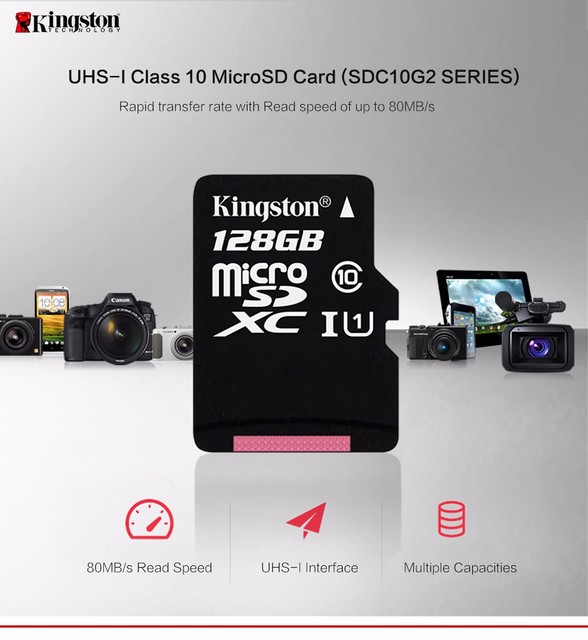Oryginalna szybka karta SD SDHC Kingston 16gb 32gb 64gb 128gb 256 gb karta pamięci Micro SD klasa 10 Mini TFT 16 32 64 128 256 GB - Wianko - 3
