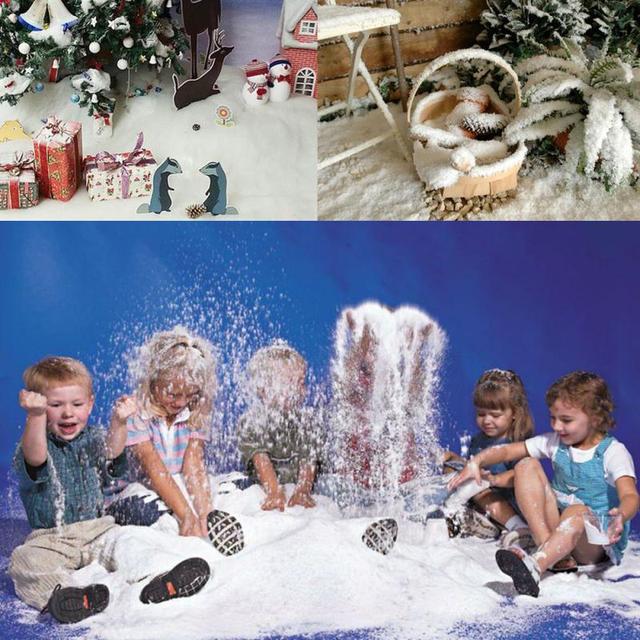 Płatki śniegu natychmiastowy Absorbant DIY - sztuczny śnieg do dekoracji ślubnych i bożonarodzeniowych dla dzieci - Wianko - 6