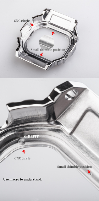 Koperta zegarka ze stali nierdzewnej 316L G-remont GMW-B5000 DW5000 2020 - czarny srebrzysty - Wianko - 6