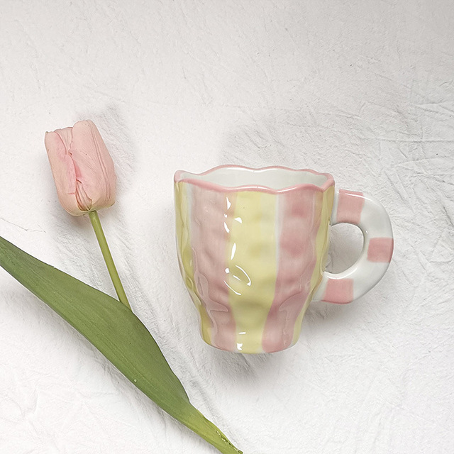 Kubek ceramiczny z ręcznym malowaniem kwiatów w koreańskim stylu - Wianko - 6