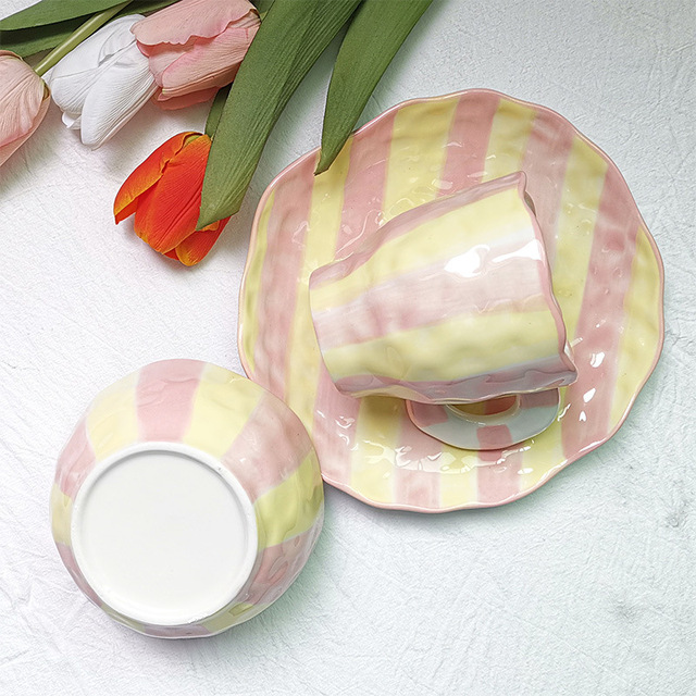 Kubek ceramiczny z ręcznym malowaniem kwiatów w koreańskim stylu - Wianko - 8