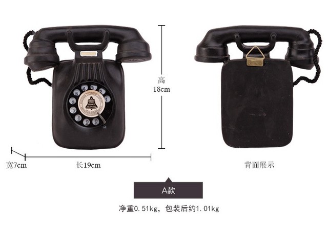 Vintage model telefonu do zawieszenia na ścianie, inspirowany amerykańską modą Loft, idealny do dekoracji salonu, kreatywnej kawiarni i wnętrz (ZM902) - Wianko - 3
