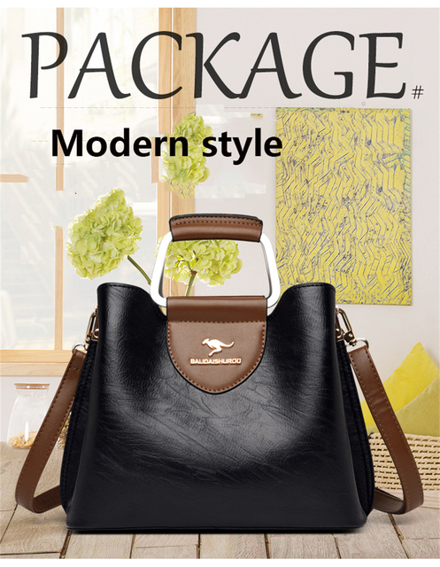 Luksusowe skórzane torebki Crossbody dla kobiet - pojemne, designerskie, vintage - Wianko - 1